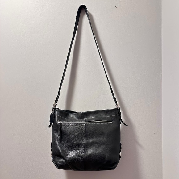Coach Soho Shoulder Bag Black Pebbled Leather Hobo Bag new edge coat - Picture 1 of 14